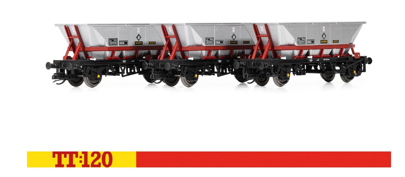 Hornby TT6037 - TT - 3-tlg. Set Selbstentladewagen, Railfreight, Ep. IV